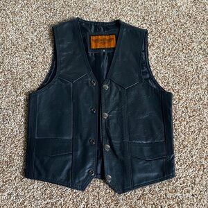 Black Leather Vest